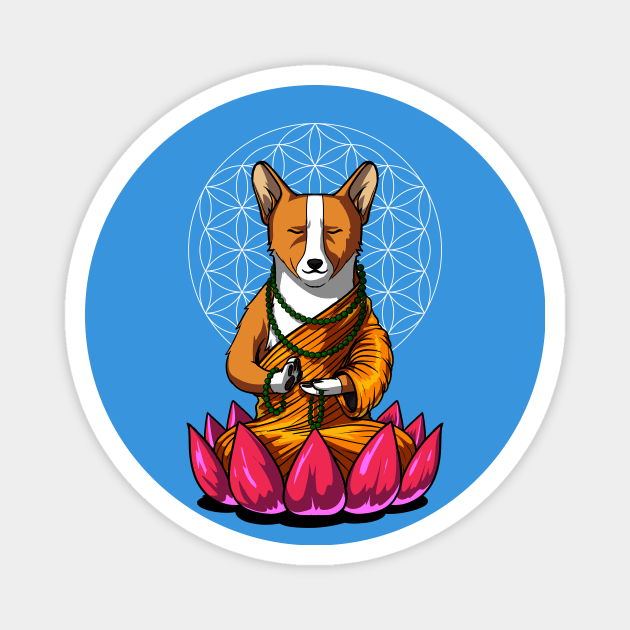 Corgi Dog Buddha Magnet by underheaven